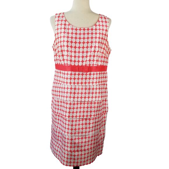 Kim Rogers Pink White Dot Ruffle Skirt Sleeveless Sunny Dress Lined Size 10 - Picture 1 of 6